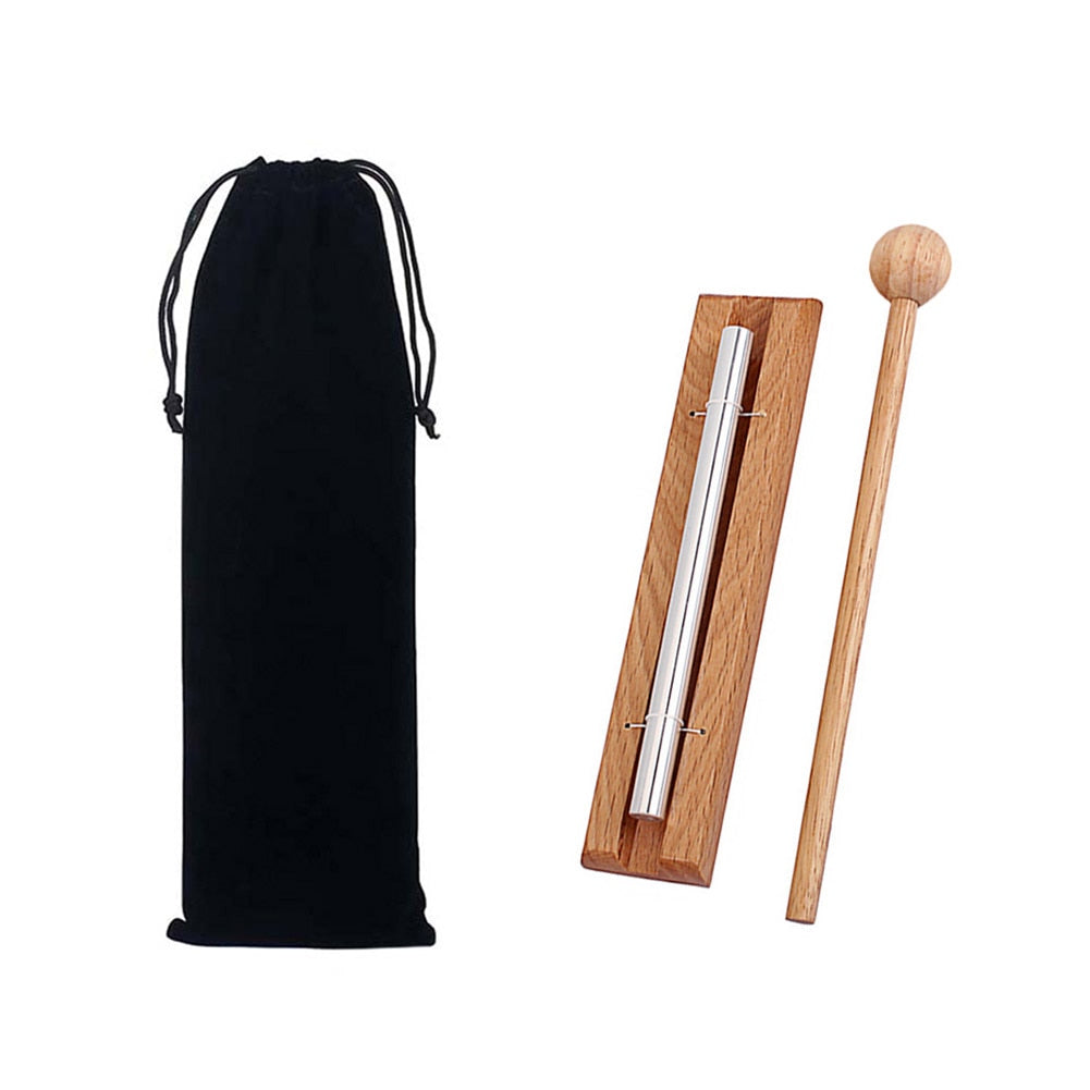 Bell w/ Wooden Mallet & Bag, Meditation Chime - thebodymindsoulshop