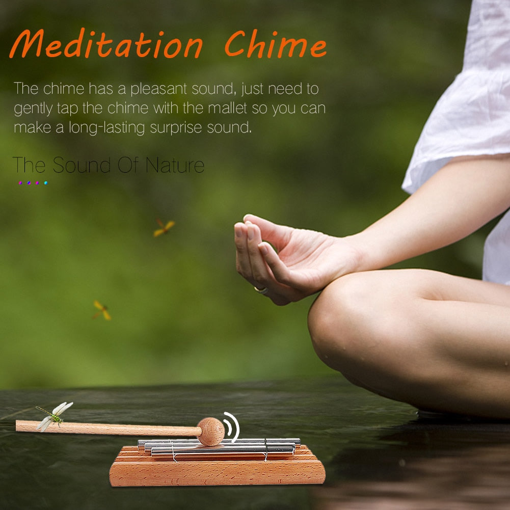 Bell w/ Wooden Mallet & Bag, Meditation Chime - thebodymindsoulshop