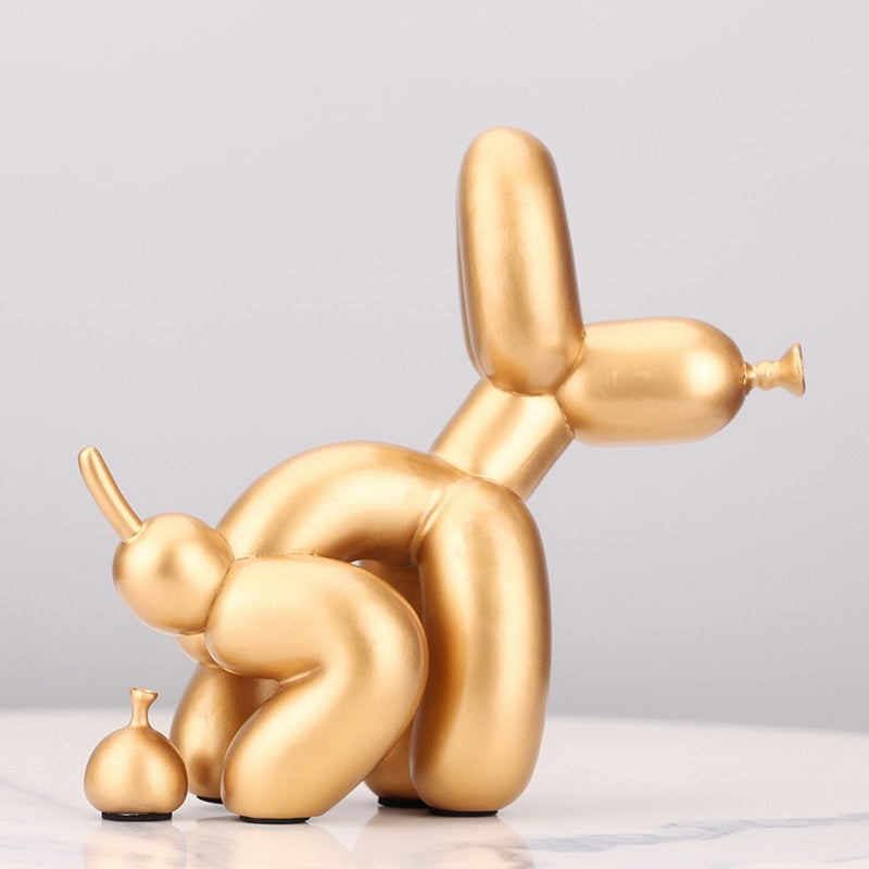 Silly Balloon Dog w/poop Statue - thebodymindsoulshop