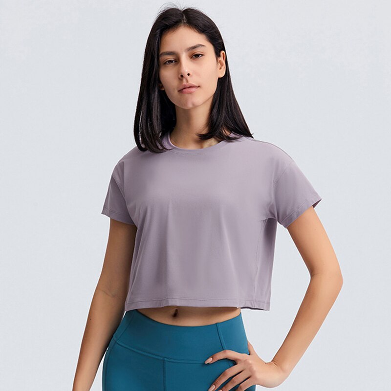 Seamless Sport t-Shirts Yoga Crop Top - thebodymindsoulshop