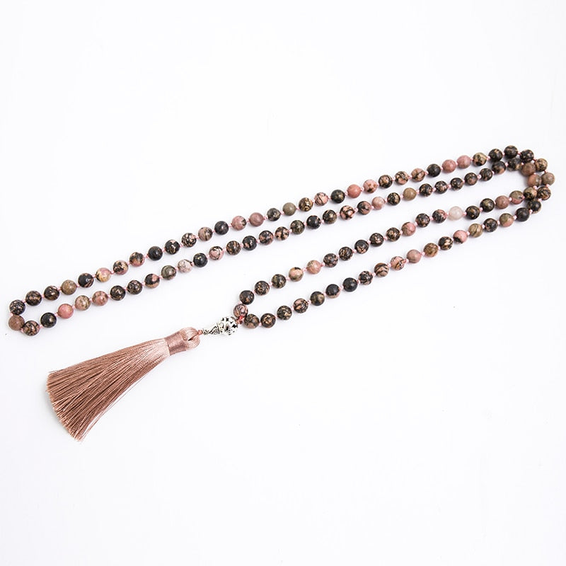 108 bead, Rose agate Mala - thebodymindsoulshop