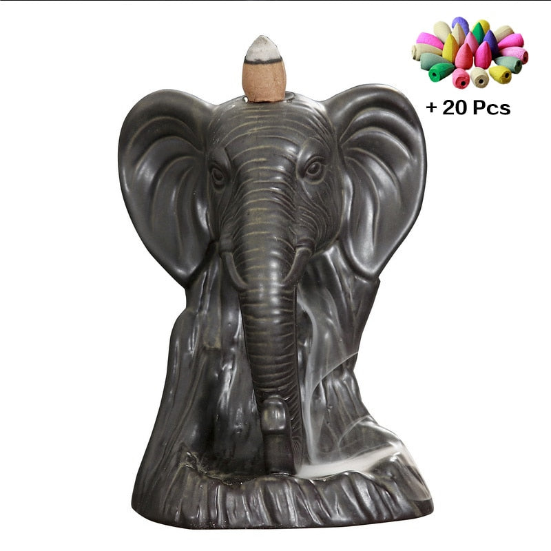 Elephant Backflow Incense Holder - thebodymindsoulshop