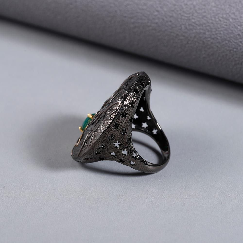 Black Sterling Silver & Gold, Handmade Ring, Sunchaser Theme - thebodymindsoulshop