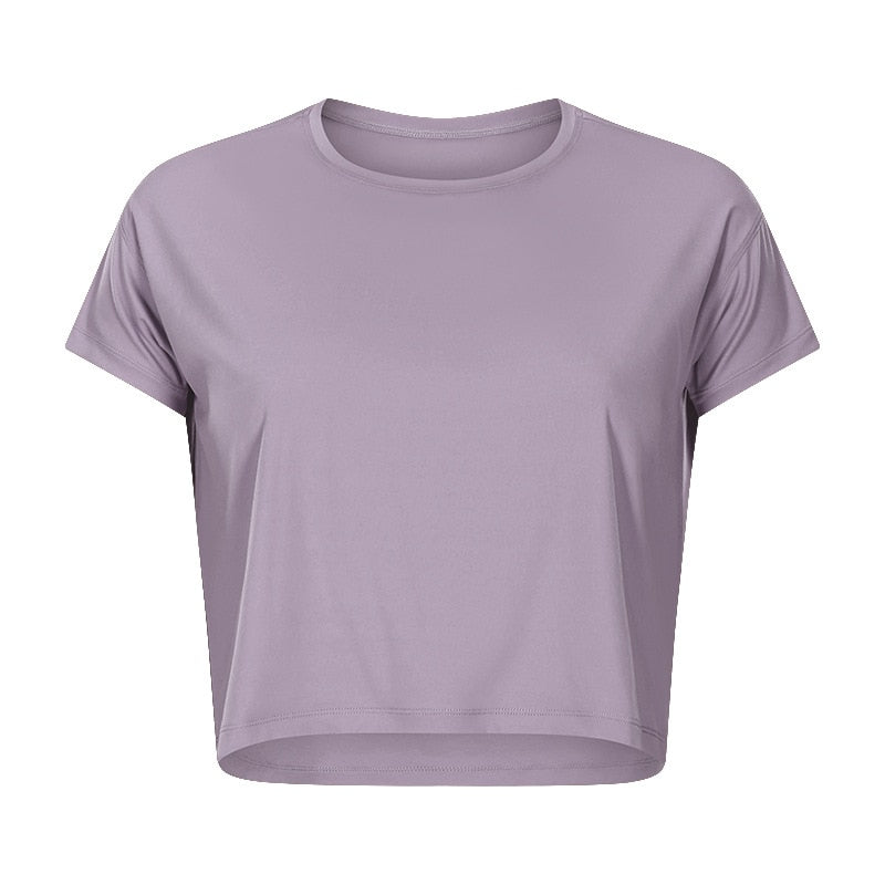 Seamless Sport t-Shirts Yoga Crop Top - thebodymindsoulshop