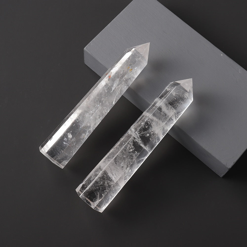 Crystal Clear Quartz Obelisk Wand - thebodymindsoulshop