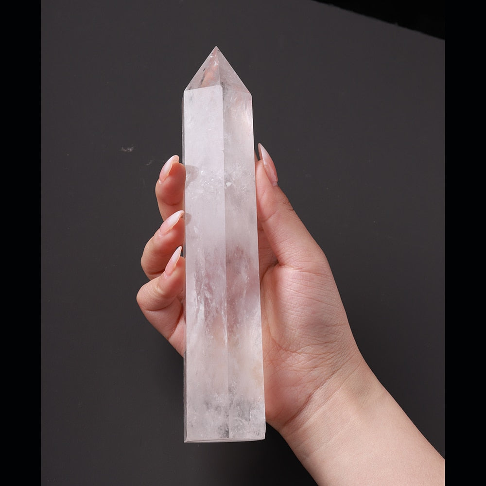 Crystal Clear Quartz Obelisk Wand - thebodymindsoulshop