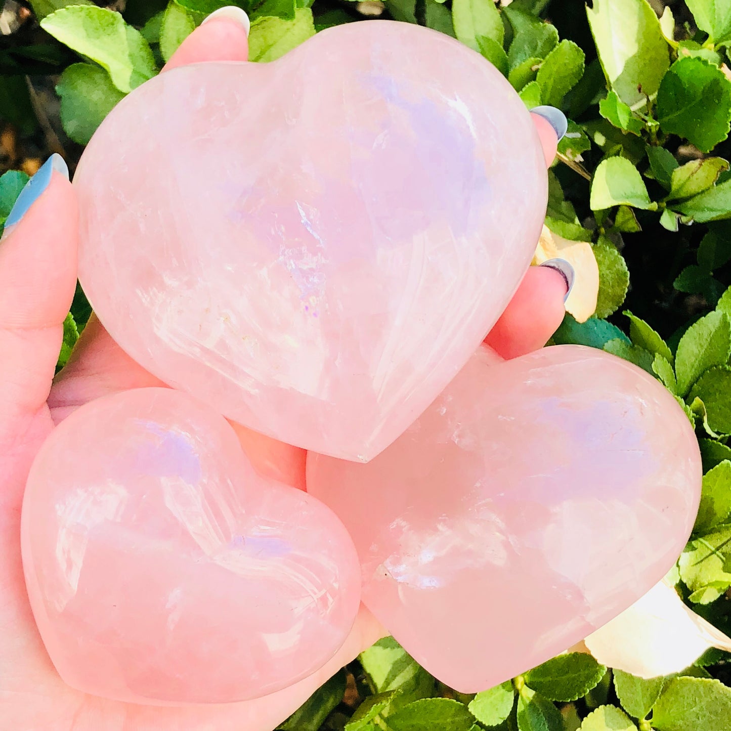 Pink Rose Quartz Hearts - thebodymindsoulshop