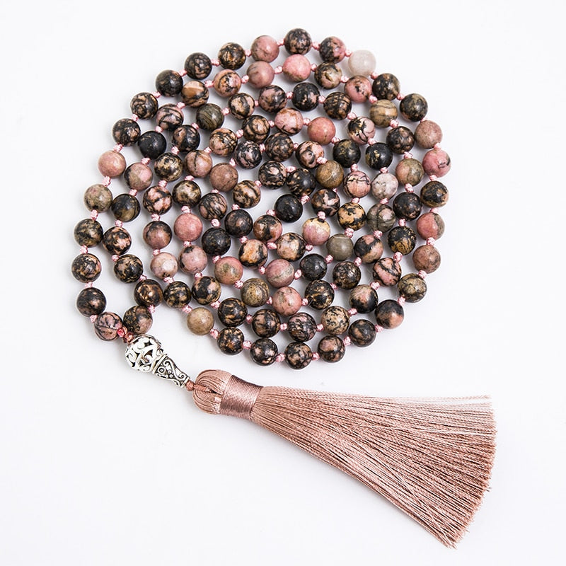 108 bead, Rose agate Mala - thebodymindsoulshop