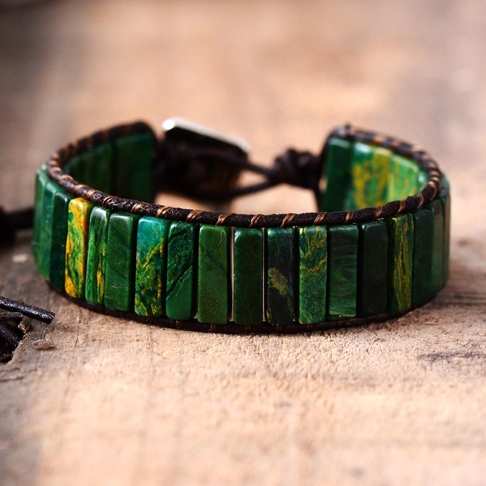 Unisex Stone Tube Bead Cuff Bracelet - thebodymindsoulshop