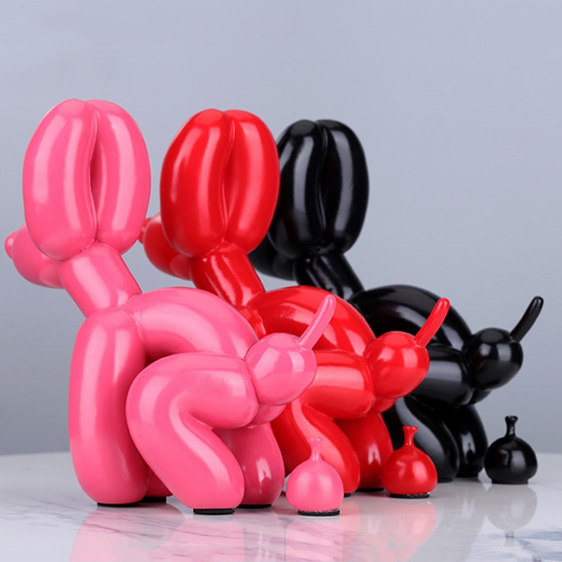 Silly Balloon Dog w/poop Statue - thebodymindsoulshop