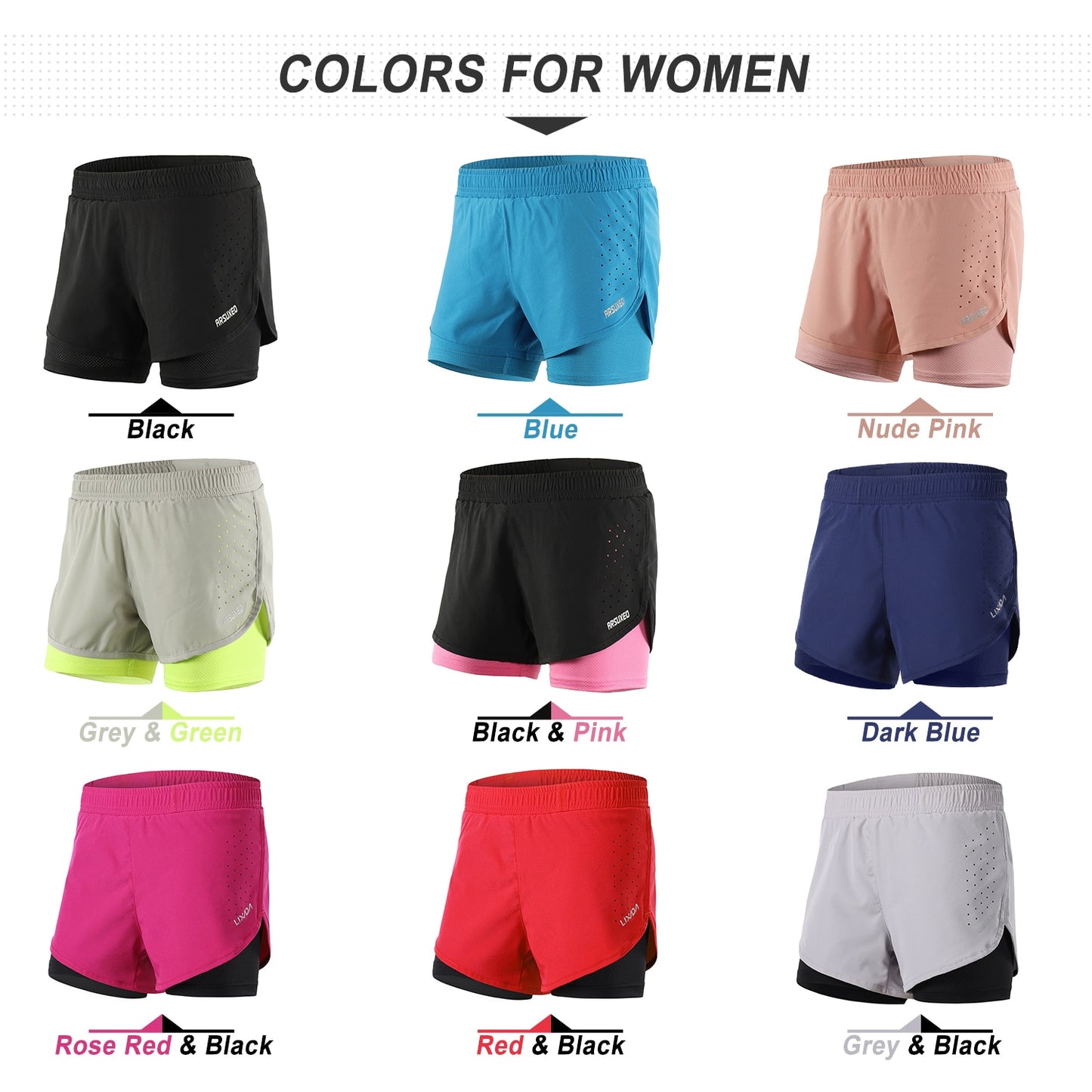 2 In 1 Running Shorts, Yoga Shorts - thebodymindsoulshop