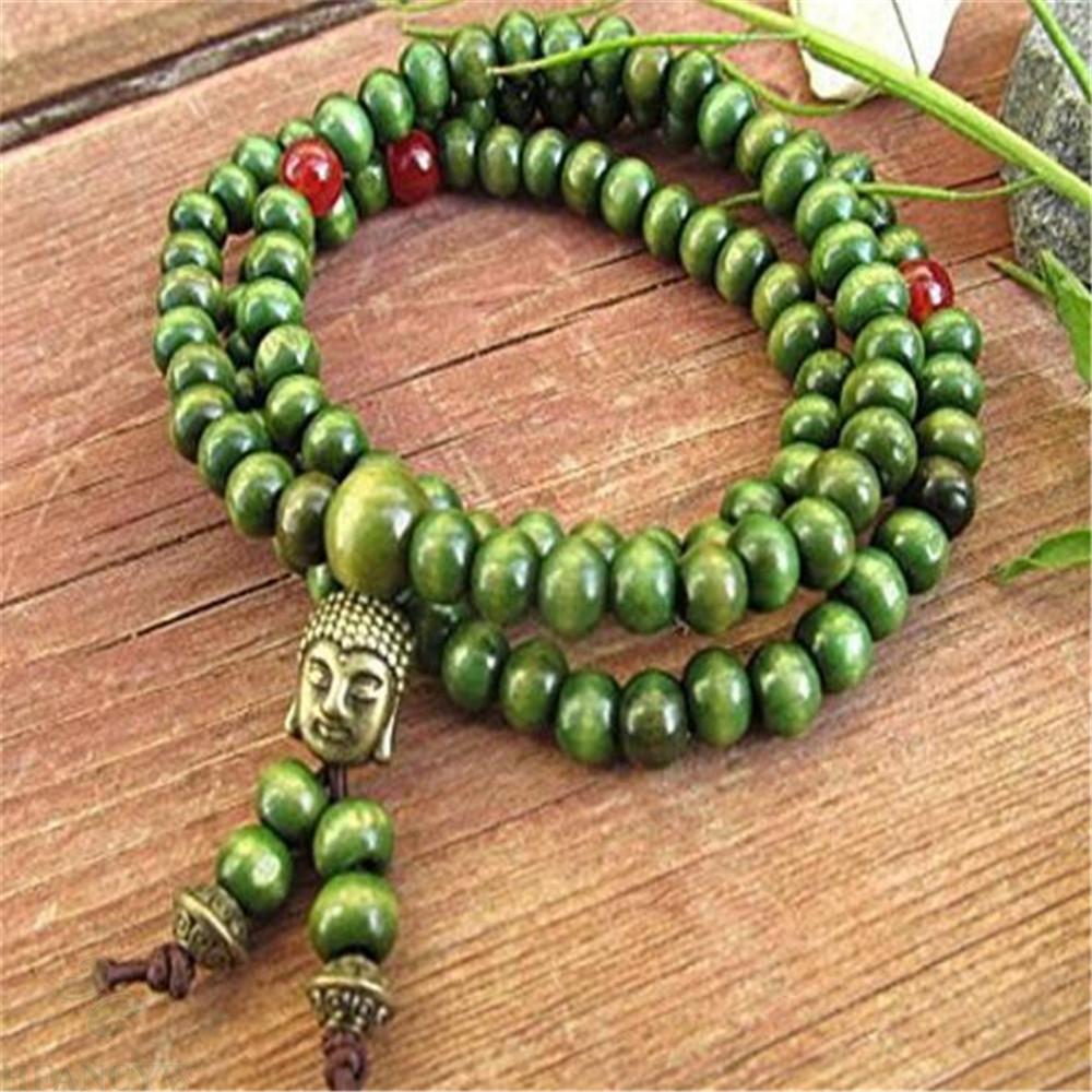 6MM green sandalwood wooden bead (108) Mala - thebodymindsoulshop