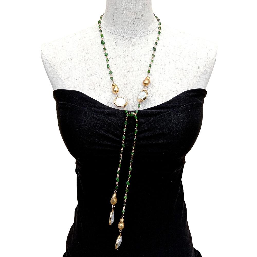 Cultured Pearl Long sweater chain Necklace, 41" - thebodymindsoulshop