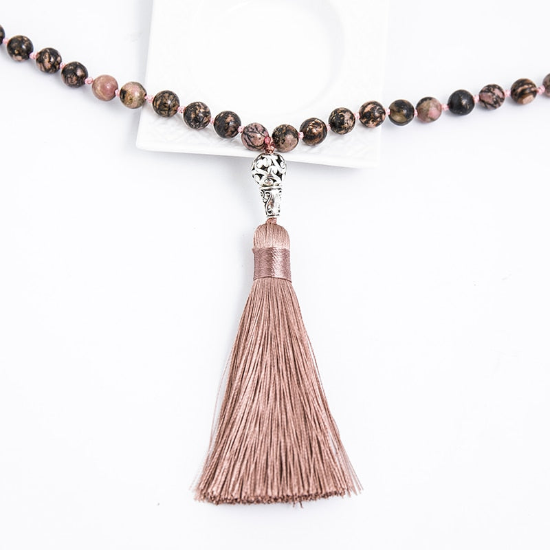 108 bead, Rose agate Mala - thebodymindsoulshop