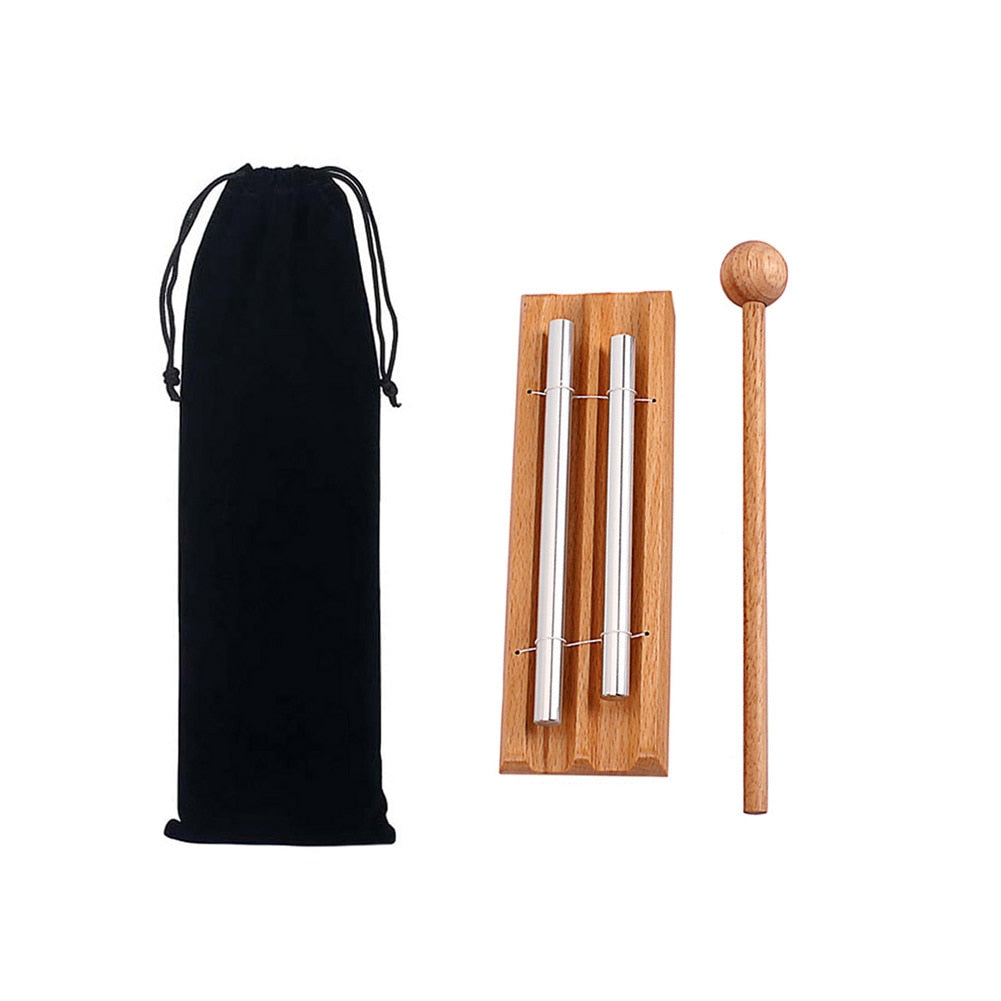 Bell w/ Wooden Mallet & Bag, Meditation Chime - thebodymindsoulshop