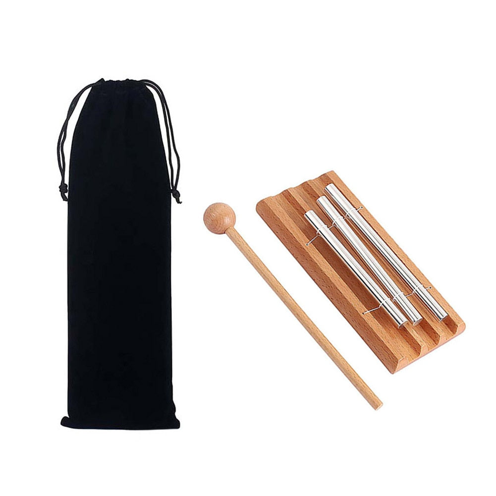 Bell w/ Wooden Mallet & Bag, Meditation Chime - thebodymindsoulshop