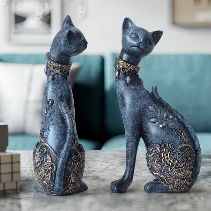 Pair of Cat statues (3 colors available) - thebodymindsoulshop