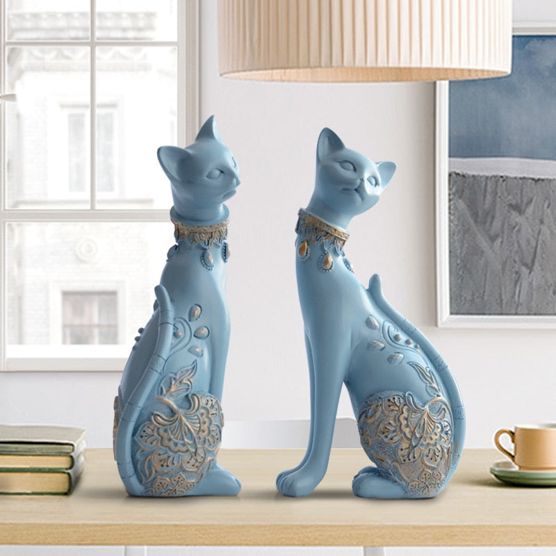 Pair of Cat statues (3 colors available) - thebodymindsoulshop