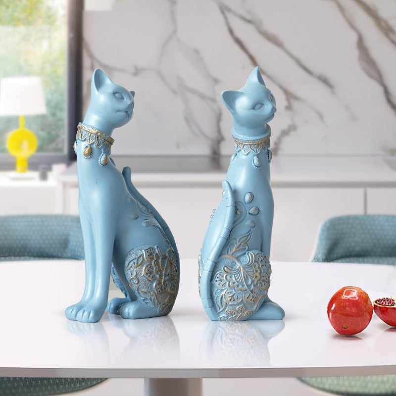 Pair of Cat statues (3 colors available) - thebodymindsoulshop