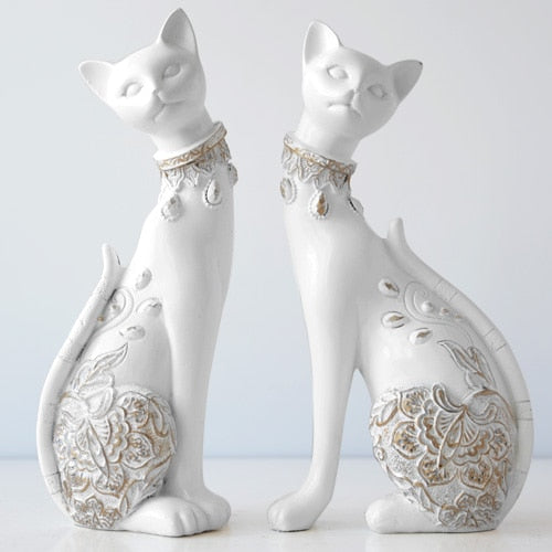 Pair of Cat statues (3 colors available) - thebodymindsoulshop