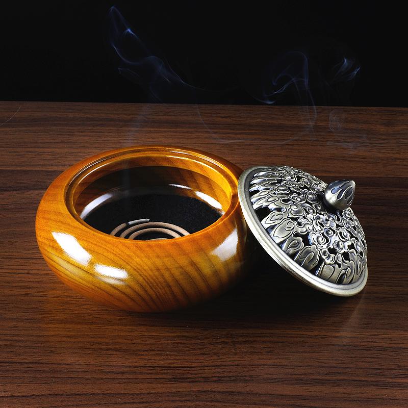 Heirloom quality incense burner, polished wood - thebodymindsoulshop