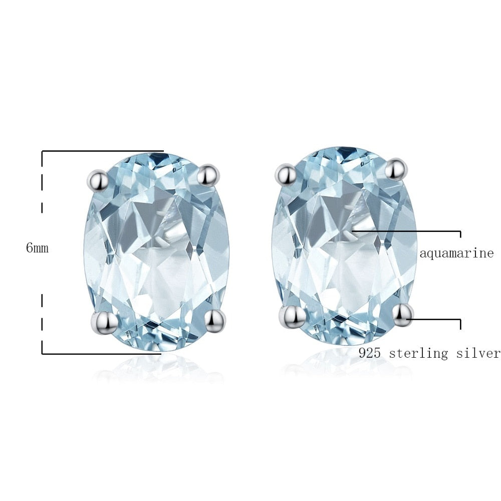 Aquamarine Stud Earrings - thebodymindsoulshop