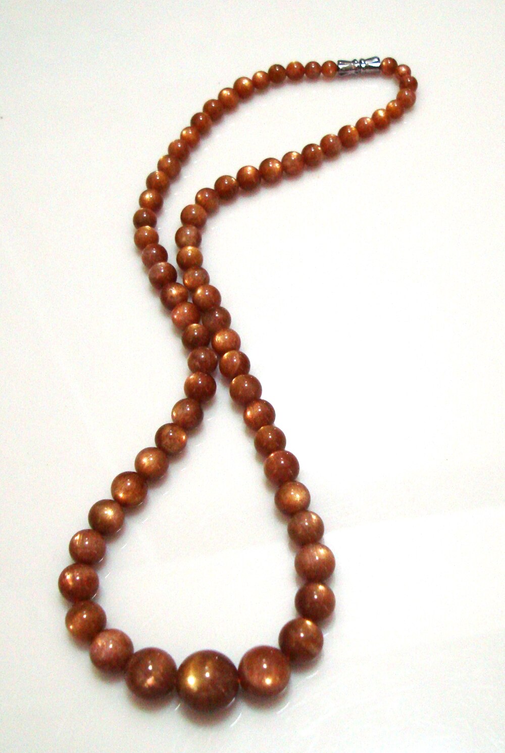 Sunstone Round Beads Necklace - thebodymindsoulshop