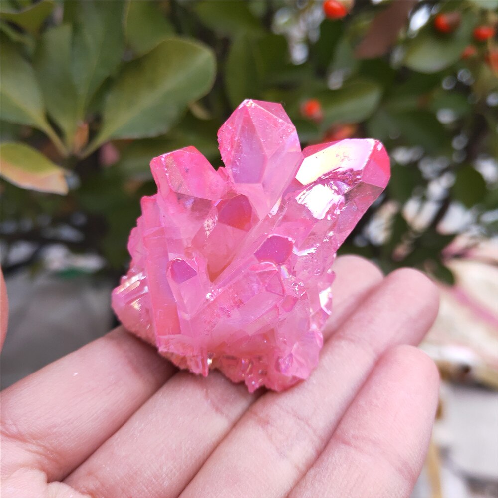 Cotton Candy Angel Aura Quartz crystal cluster - thebodymindsoulshop