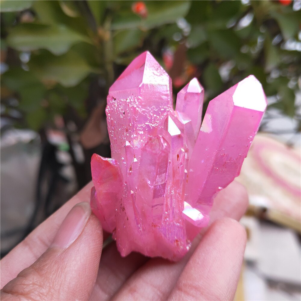 Cotton Candy Angel Aura Quartz crystal cluster - thebodymindsoulshop