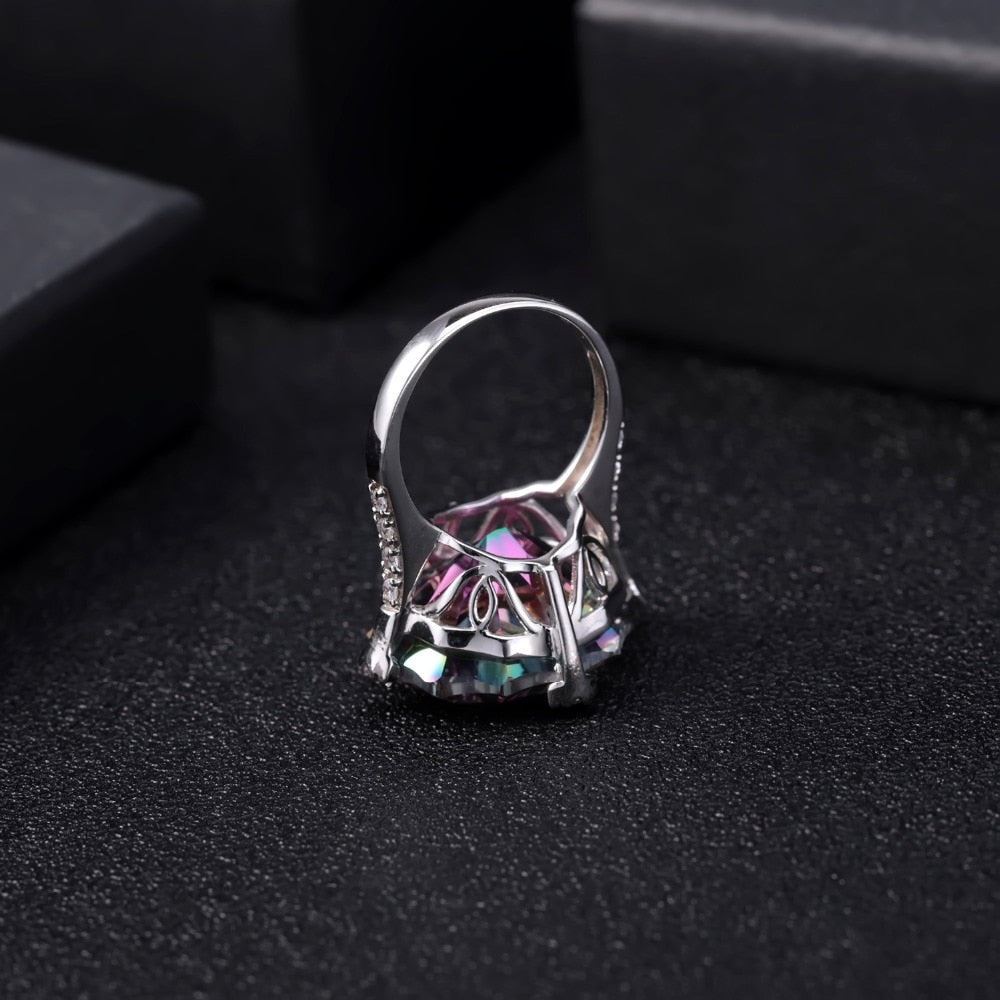 Rainbow Mystic Quartz Cocktail Ring - thebodymindsoulshop