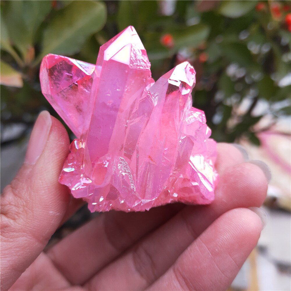 Cotton Candy Angel Aura Quartz crystal cluster - thebodymindsoulshop