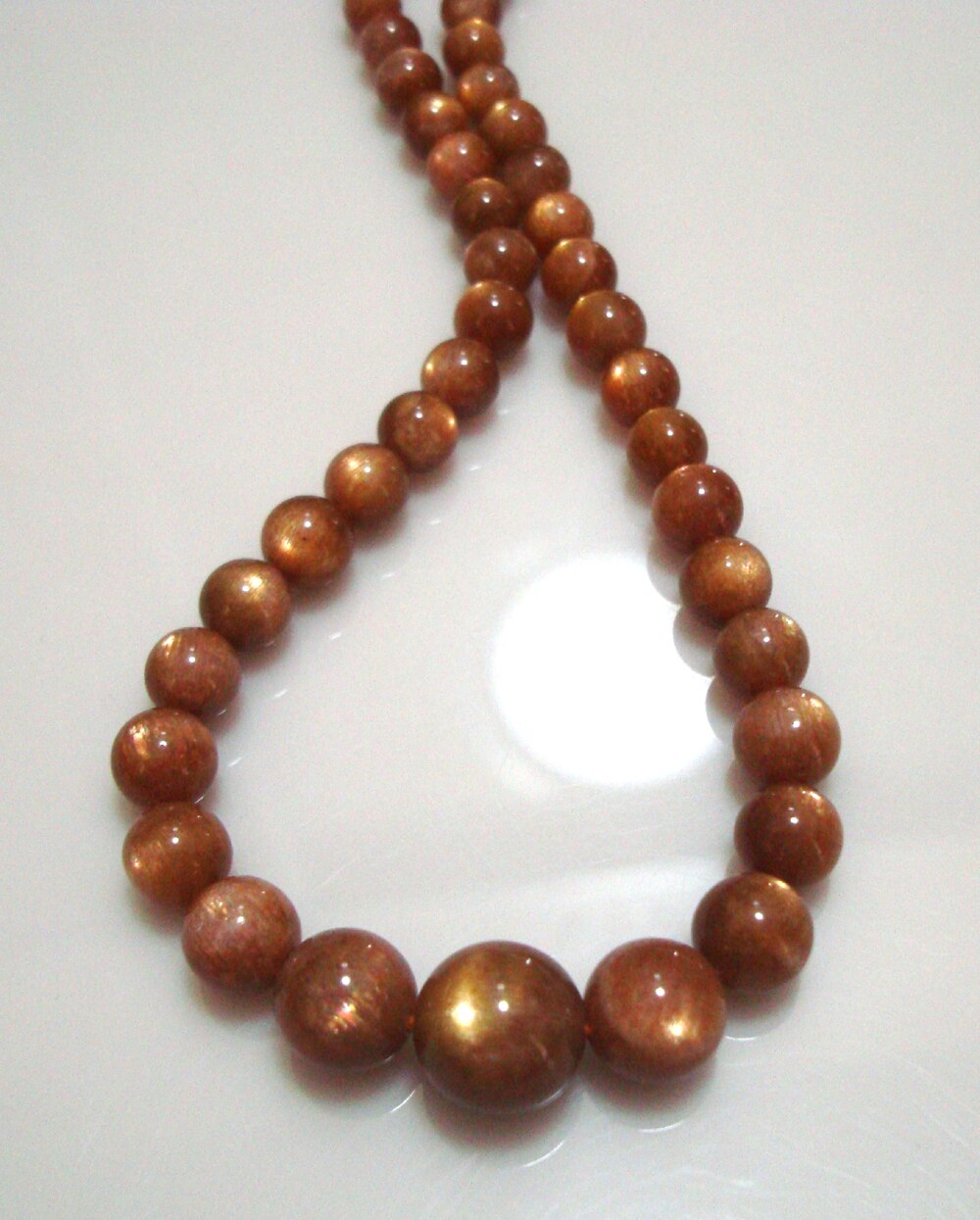 Sunstone Round Beads Necklace - thebodymindsoulshop