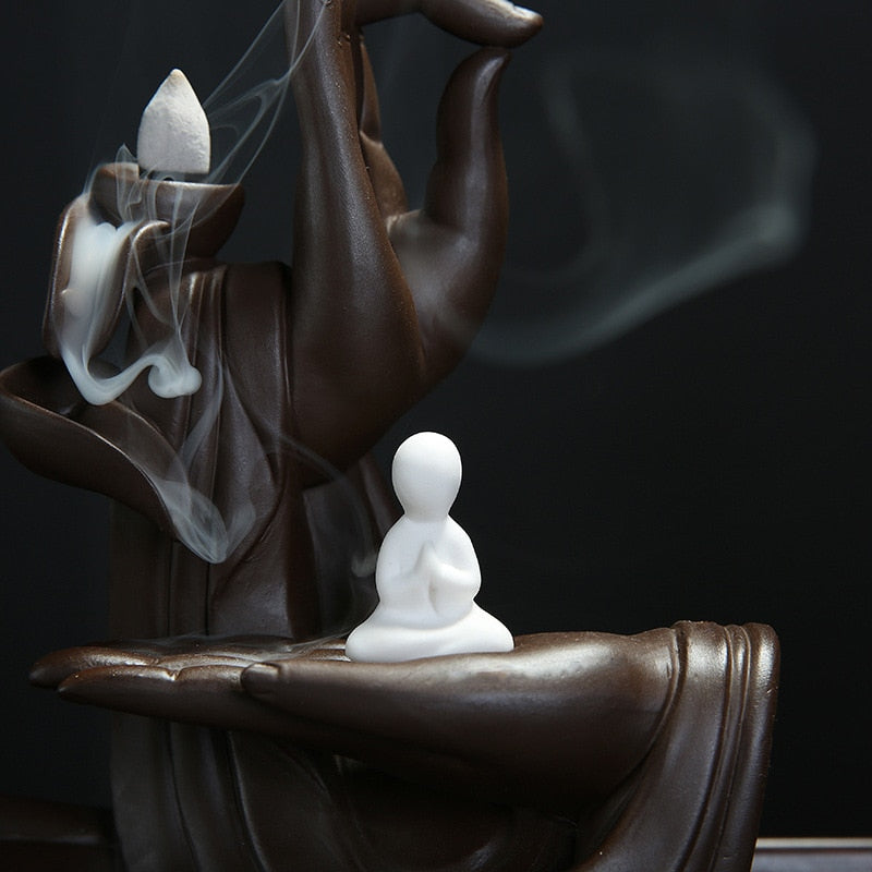 Ceramic Buddha Hand Backflow Incense Burner - thebodymindsoulshop