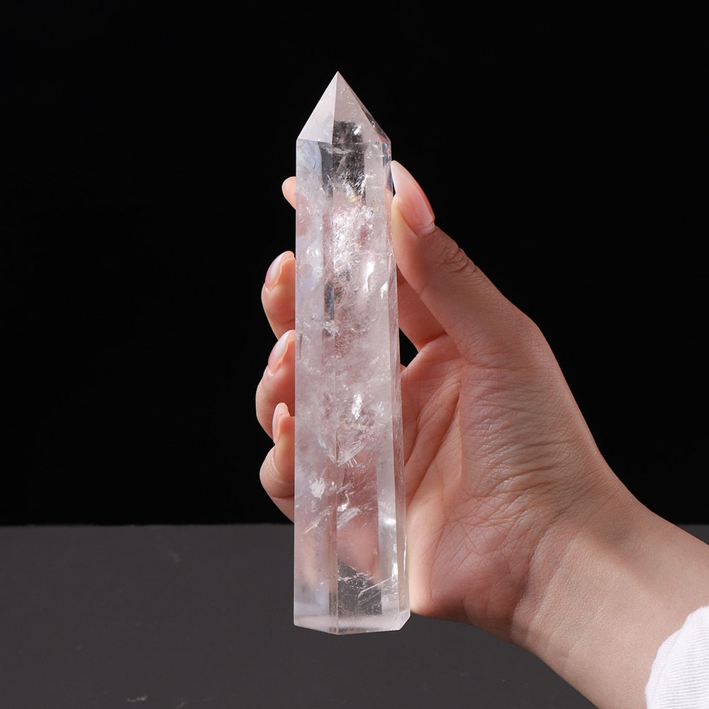 Crystal Clear Quartz Obelisk Wand - thebodymindsoulshop