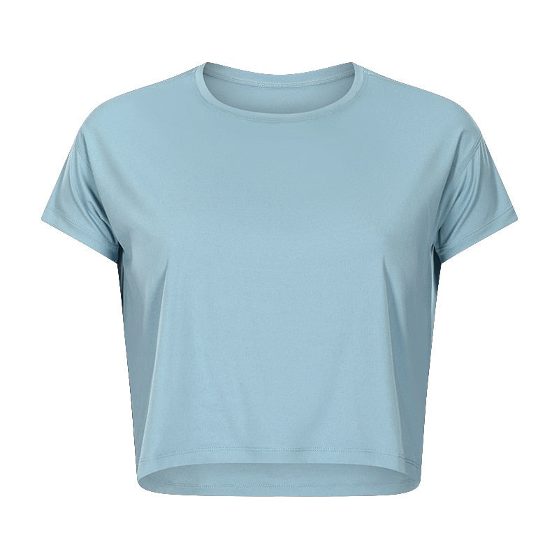 Seamless Sport t-Shirts Yoga Crop Top - thebodymindsoulshop