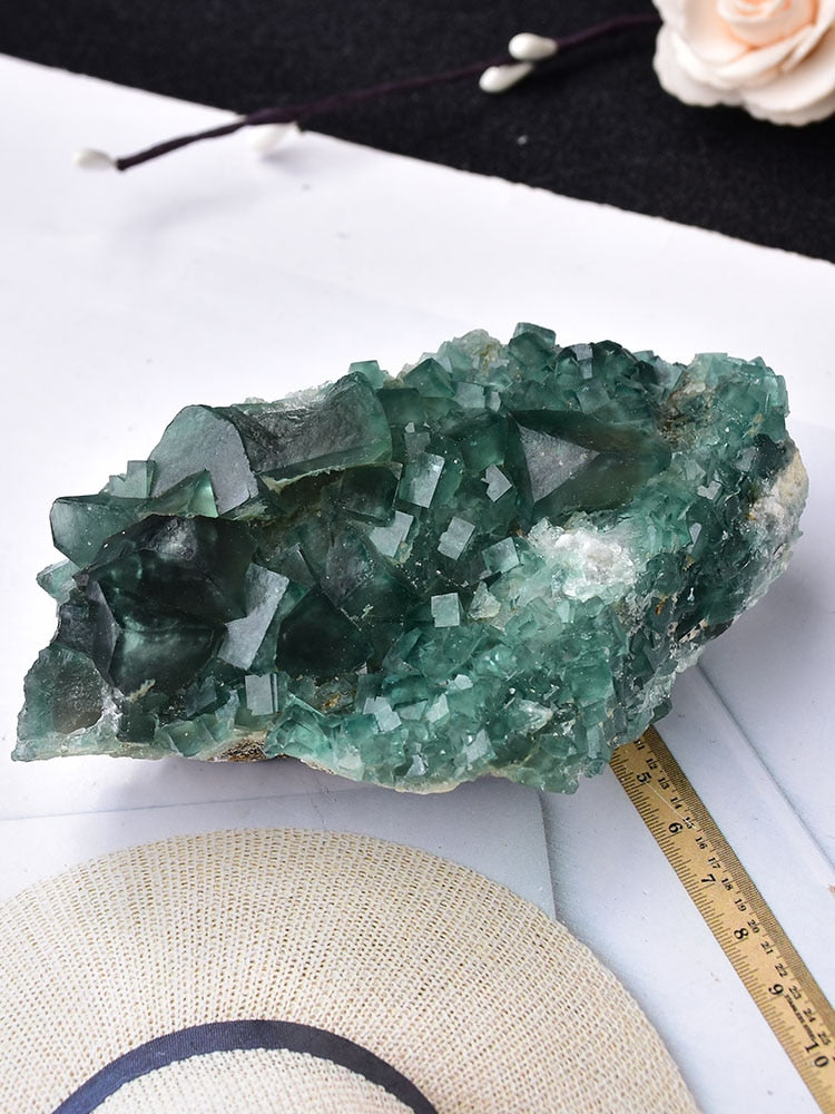 Green Fluorite Cluster - thebodymindsoulshop