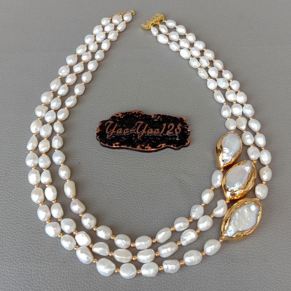 Cultured Baroque Pearl, Keshi Pearl & Gold, Necklace - thebodymindsoulshop