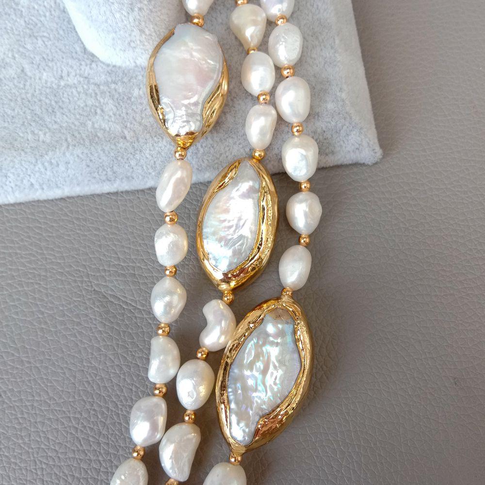 Cultured Baroque Pearl, Keshi Pearl & Gold, Necklace - thebodymindsoulshop