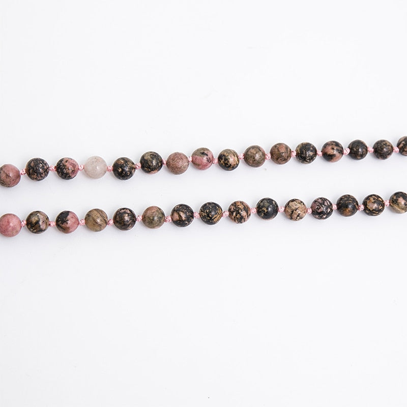 108 bead, Rose agate Mala - thebodymindsoulshop