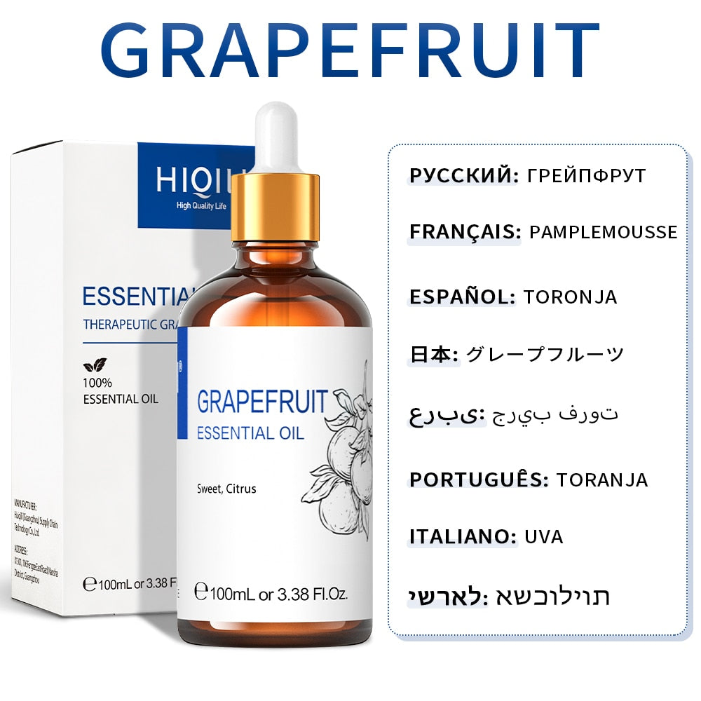 HIQILI 100ML,100% Pure Grapefruit Essential Oil - thebodymindsoulshop