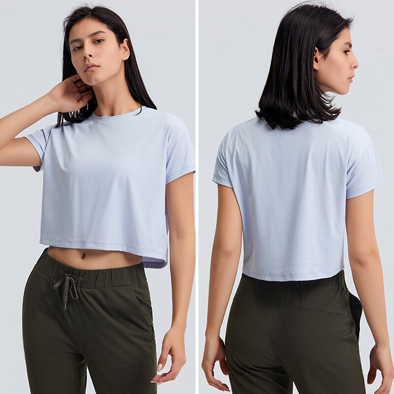 Seamless Sport t-Shirts Yoga Crop Top - thebodymindsoulshop