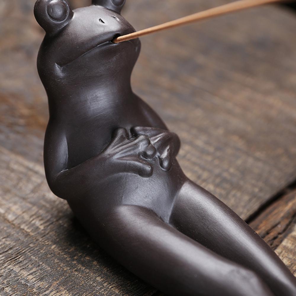 Ceramic Frog Incense Stick Holder - thebodymindsoulshop