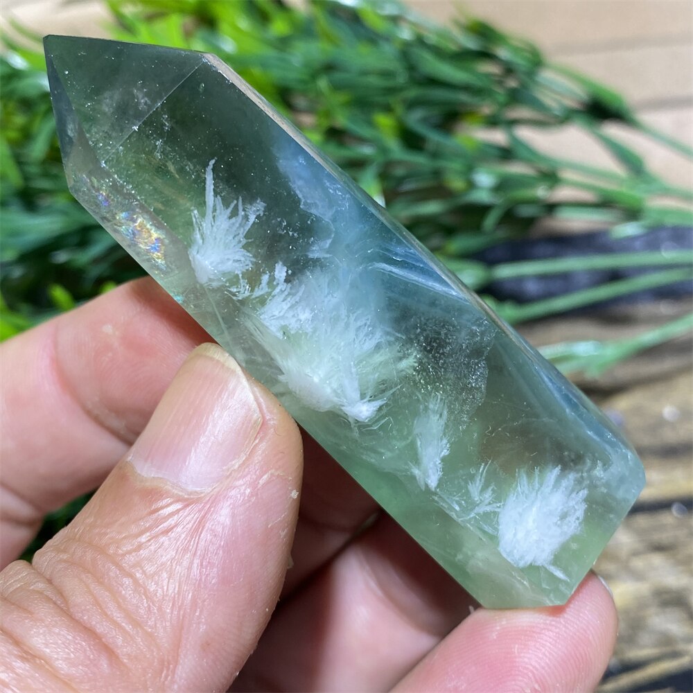 Feather Fluorite Natural Crystal Wand - thebodymindsoulshop