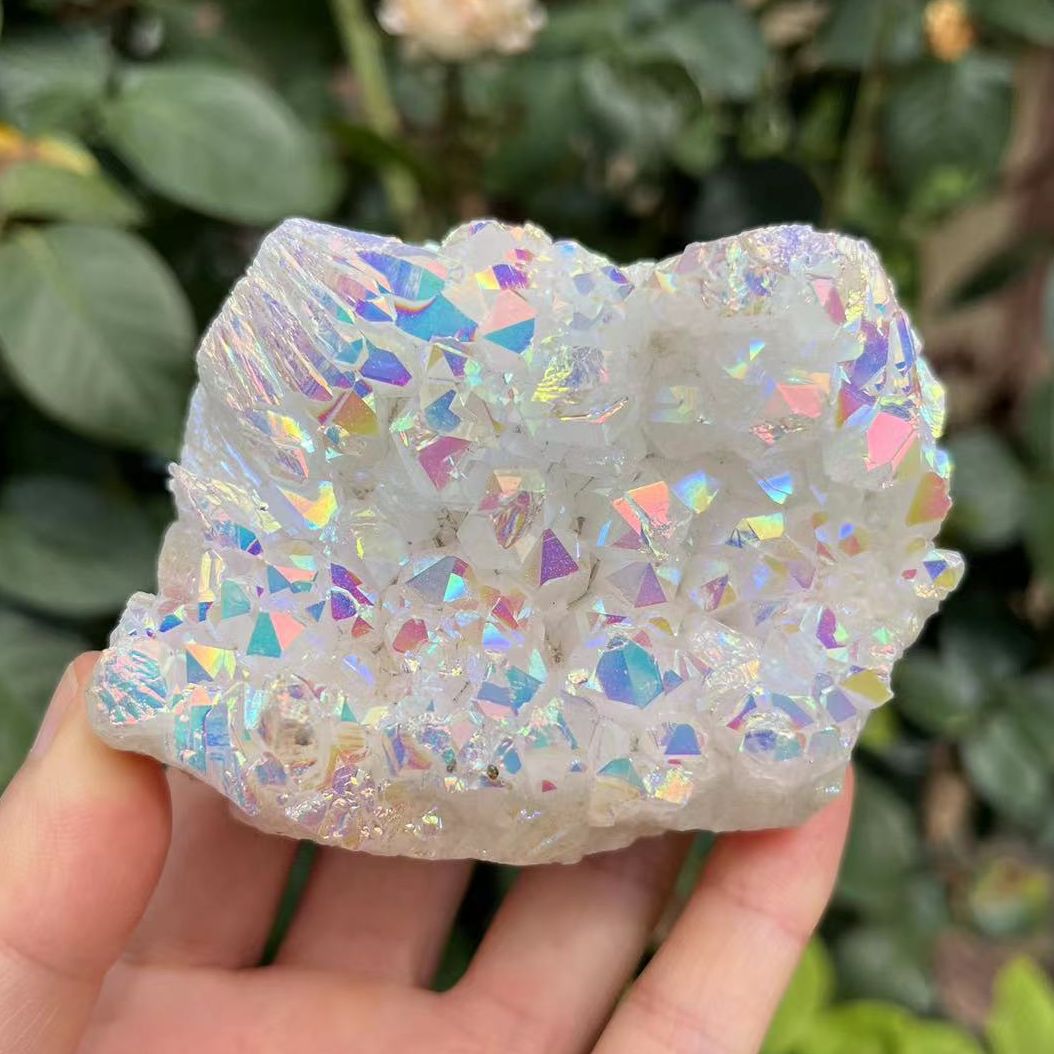 White Angel Aura Quartz Druzy Clusters - thebodymindsoulshop