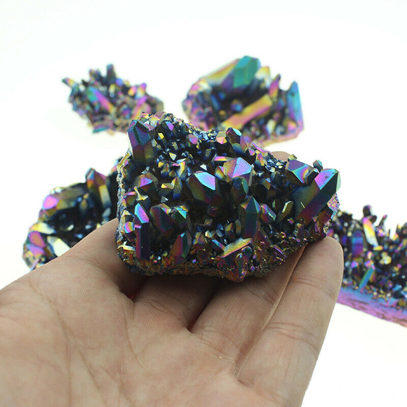 Rainbow Aura Quartz Crystal Cluster - thebodymindsoulshop