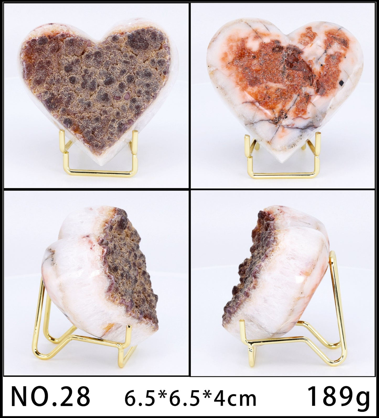 Heart Magic Stone Geodes (various gem types) - thebodymindsoulshop