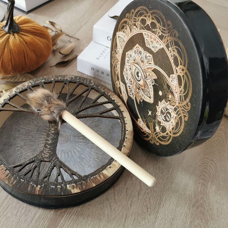 Handmade Shaman Drum, Alchemical Moon - thebodymindsoulshop