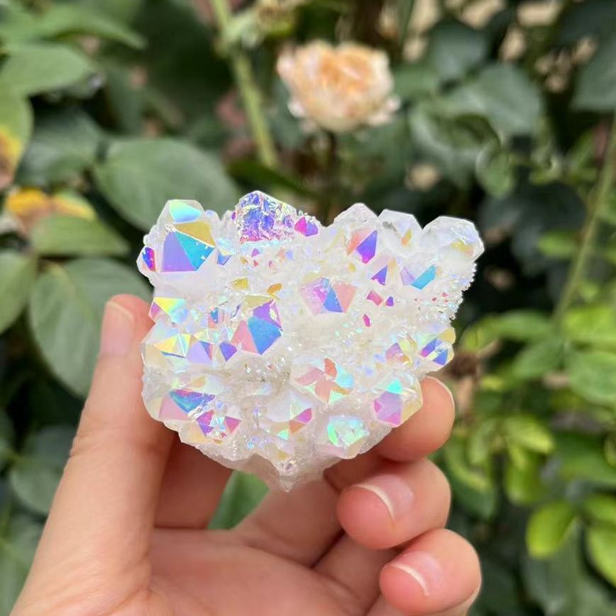 White Angel Aura Quartz Druzy Clusters - thebodymindsoulshop