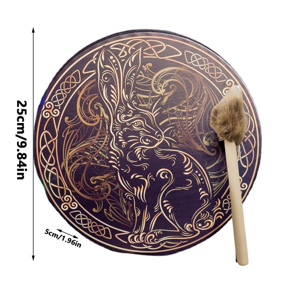 Shaman Drum, Handmade, Hare motif - thebodymindsoulshop