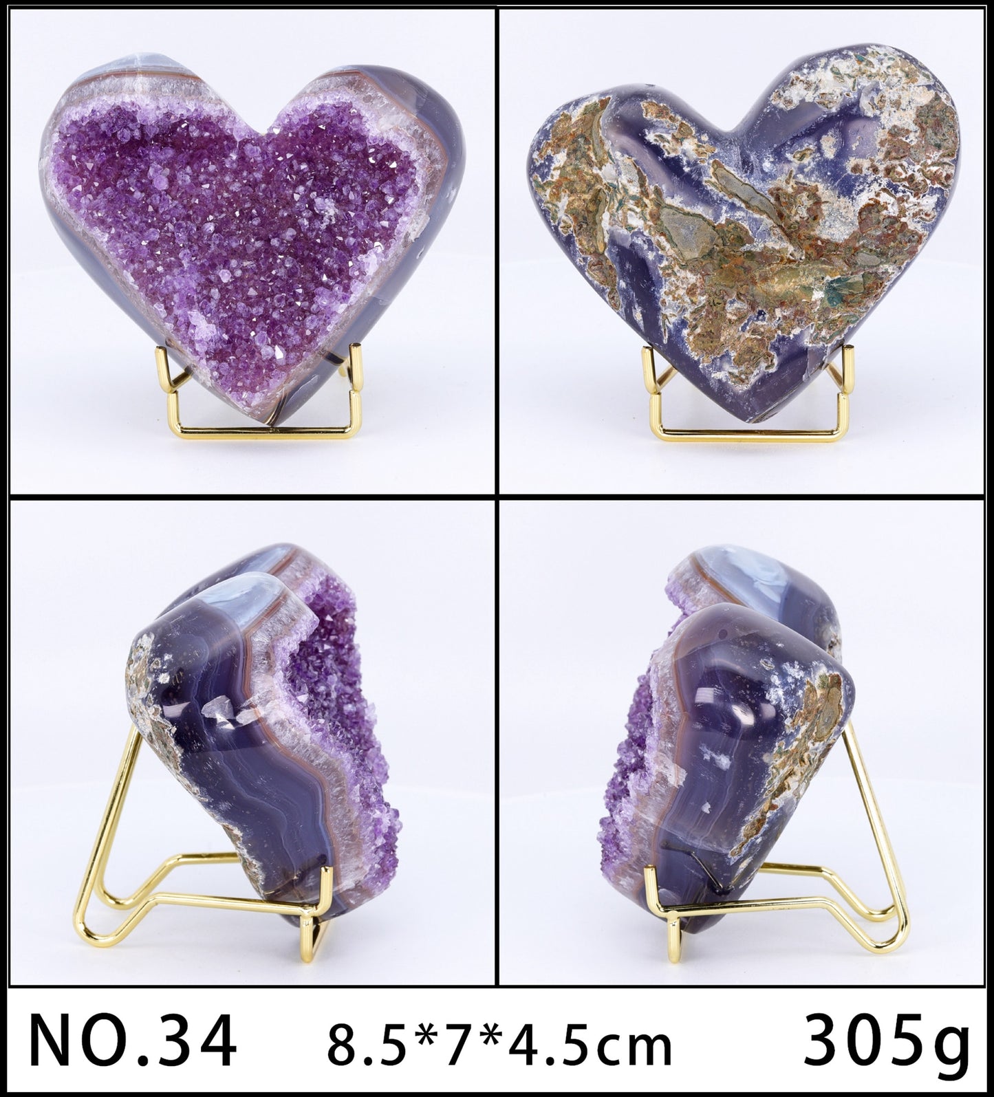 Heart Magic Stone Geodes (various gem types) - thebodymindsoulshop